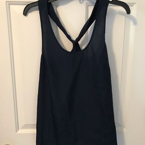 Navy J Crew knotted back tank. Size 4